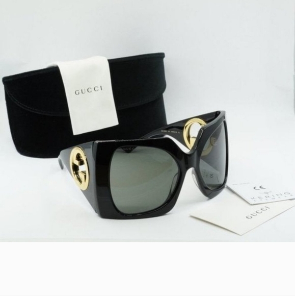 AUTH NEW GUCCI WRAP BLACK SUNGLASSES SZ XL NWT - Picture 5 of 9